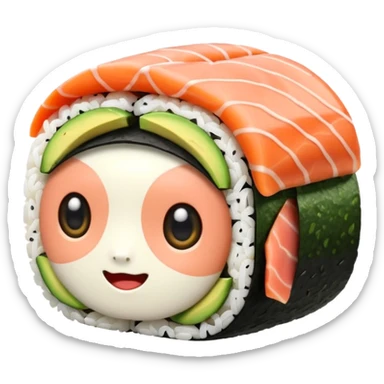 a sushi w a cute face sticker