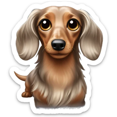 long hair dapple dachshund sticker