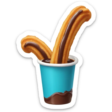 Churro with chocolate dipped tip sticker