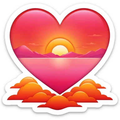 Heart with sunrise without sun sticker