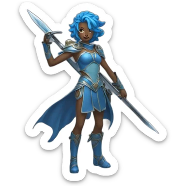 sexy blue air genasi sticker
