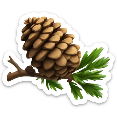 pine cone on a small branch sticker
