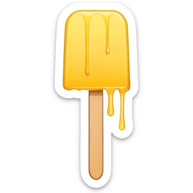 Long thin yellow popsicle dripping  sticker
