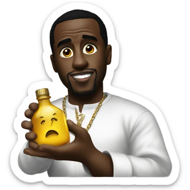 p diddy with oil in his hand sticker