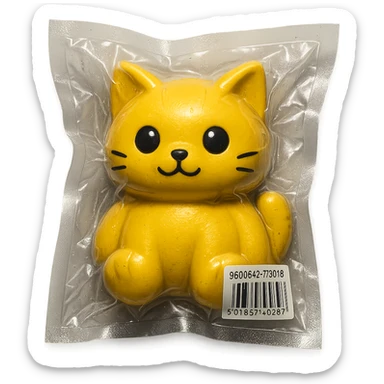 cute cat in vacuum-sealed style sticker