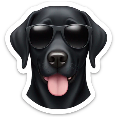 Black lab wearing shades sticker