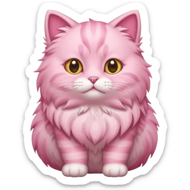 cute pink cat, full body. different body shape. sticker