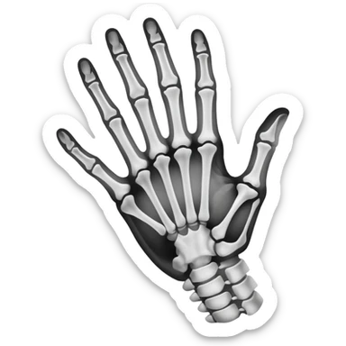 x-ray radiograph of a hand sticker