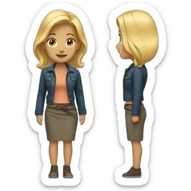 Blonde with jacket tied around waist sticker