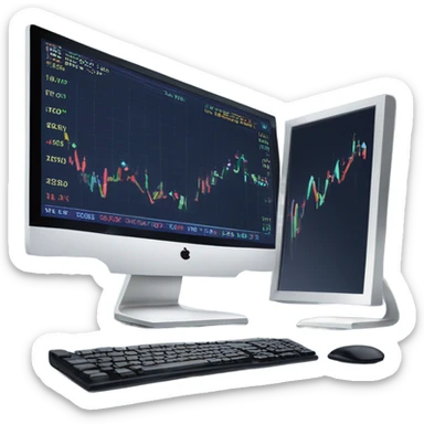 trading chart on a computer sticker