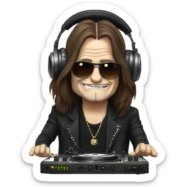Ozzy Osbourne playing DJ sticker