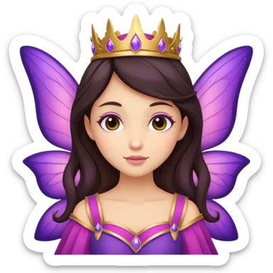 royal purple and pink buttery fairy brunette combined sticker