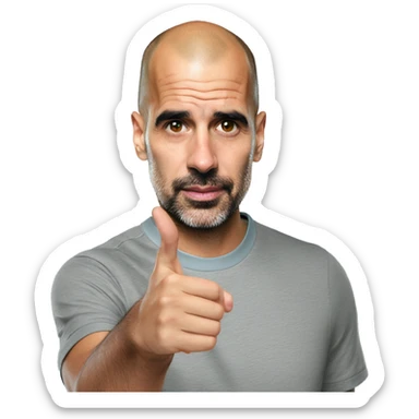 Pep Guardiola qui fait un cœur en avec ses mains sticker
