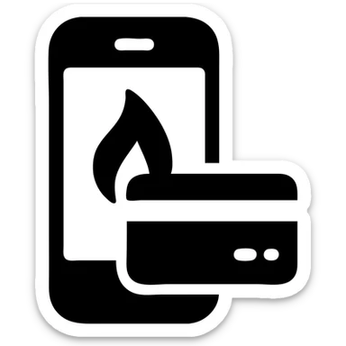 Gazprom Pay mobile payment app icon with gas flame symbol and credit card sticker