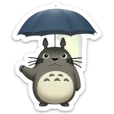 totoro with umbrella sticker