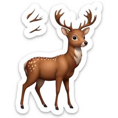 Ein Re das in einem Wald ist und es Schneit sticker