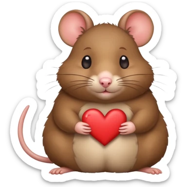 little fat rat with hearts sticker