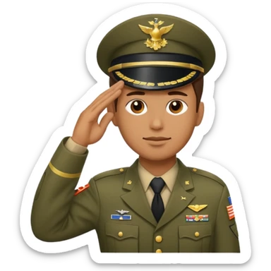 American soldier showing respect sticker