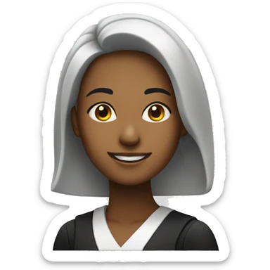 Head of female law student celebrating  sticker