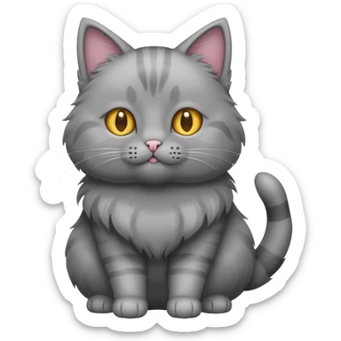 grey cat with full body sticker