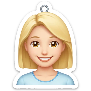 Girl hanging sticker