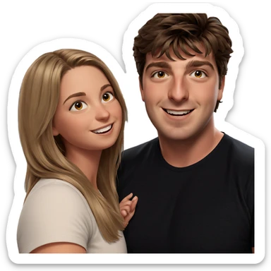 smiling girl with boy indoors sticker