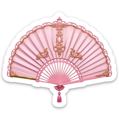 rococo pink fan sticker