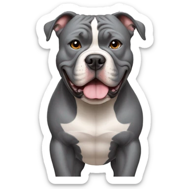 gray strong american bully  sticker