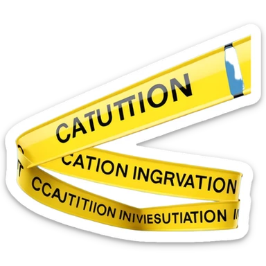 3D render of Yellow Tape(caution tape), forensic investigation aesthetic, sterile clinical lighting, cool blue undertones, sharp high-contrast details, professional clean look, Apple emoji style, isolated on white background --v 6.0 sticker