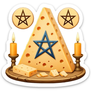 cheese witchcraft occult pentagram sticker
