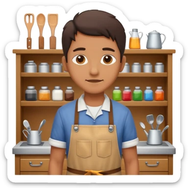 a craftsman works at home sticker