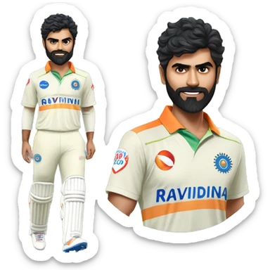 Ravindra jadeja in indian jersey number 8 sticker