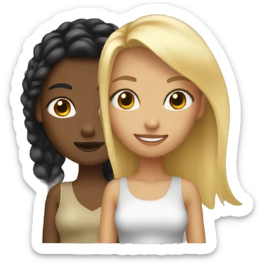 Black and blonde girl besties sticker