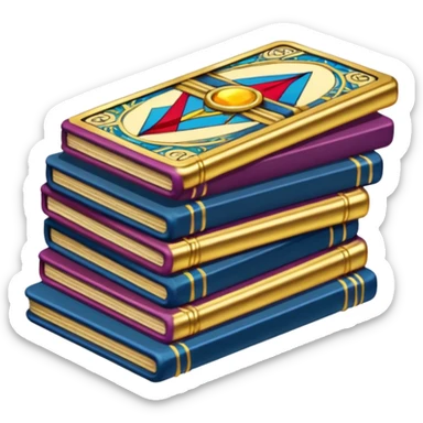 A stack of tarot cards sticker