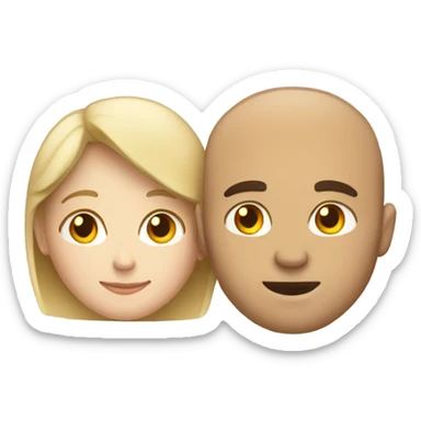 White couple hug sticker