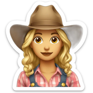 country girl with a hat sticker