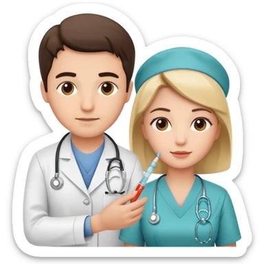 Doctor nurse injection sticker