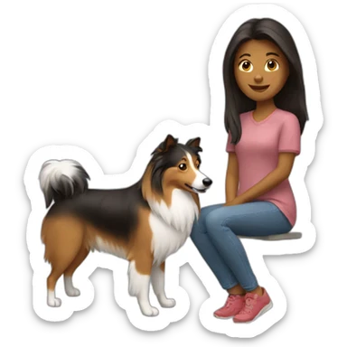 woman with a sheltie dog sticker