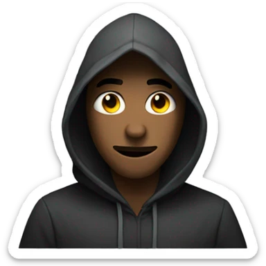 Cool man wearing a hood that cast a shadow on his face and hides it sticker