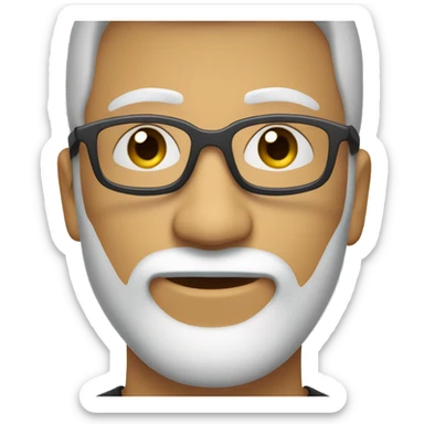 cara de hombre blanco con barba y gafas alegre sticker