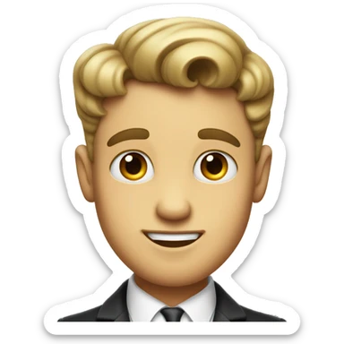 1950s cartoon style classy boy with arms sticker