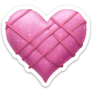 Pink sparkle heart multiple hearts with bandages sticker