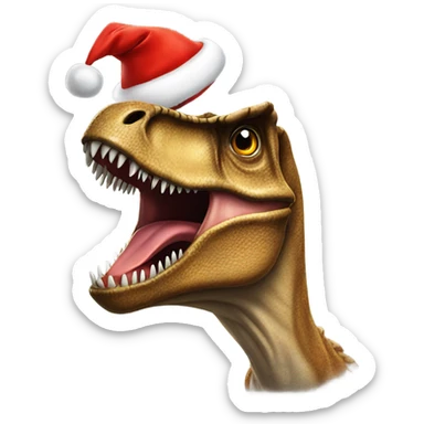 T. rex wearing Santa hat sticker