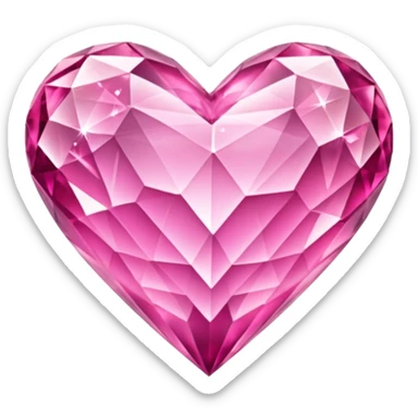 Pink crystals heart upsidedown  sticker