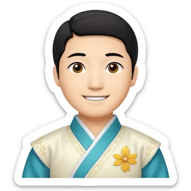 man in white hanbok sticker