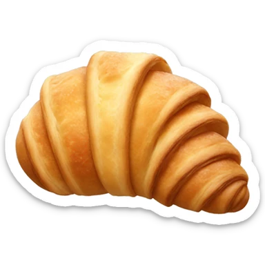 A croissant with a moon form sticker