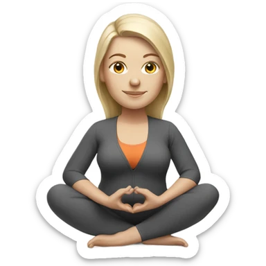 white woman in yoga suit sticker