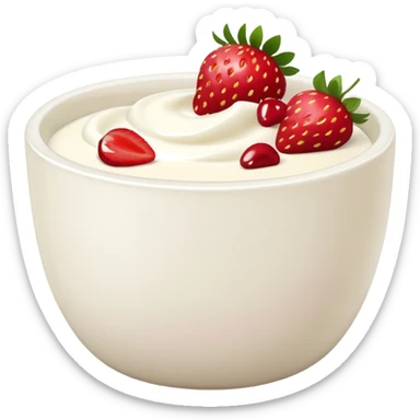 yoghurt bowl with strawberries  sticker