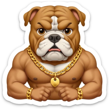 a bulldog looking gangsta  sticker