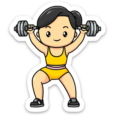girl lifting a dumbbell sticker
